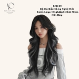 SZ2109[ 2966] BỘ XOĂN LAYER NÂU ĐEN LIGHT KHÓI XANH