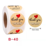 CUỘN 500 STICKER TEM DECAL THANK YOU IN NHIỆT