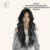 SZ2109[ 2966] BỘ XOĂN LAYER NÂU ĐEN LIGHT KHÓI XANH