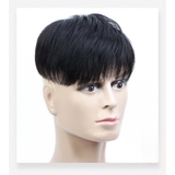 M04: MÁI NAM TÓC THẬT SIZE 16*18 (DA ĐẦU MÓC LƯỚI)-MÀU ĐEN