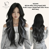 SZ2109[ 2966] BỘ XOĂN LAYER NÂU ĐEN LIGHT KHÓI XANH