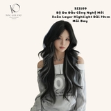 SZ2109[ 2966] BỘ XOĂN LAYER NÂU ĐEN LIGHT KHÓI XANH