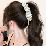 G31 GẤP LỤA TRẮNG CHẤM BI XOĂN 45CM