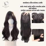 CH2063-5 -MÁI HÓI DỆT KIM TÓC GIẢ XOĂN DÀI CÓ MÁI