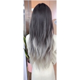 B2575 TÓC BĂNG ĐÔ ĐEN OMBRE XÁM KHÓI (KHÔNG CÀI)