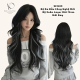 SZ2109[ 2966] BỘ XOĂN LAYER NÂU ĐEN LIGHT KHÓI XANH