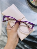 Gọng kính unisex nhựa Acetate cao cấp, dáng mắt mèo thời trang AC8030