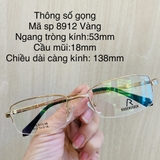 Gọng kính titanium 8912 8915 8917 8918 nửa khung thời trang nam siêu nhẹ siêu bền OURESS