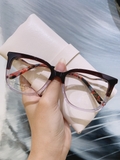 Gọng kính unisex nhựa Acetate cao cấp, dáng mắt mèo thời trang AC8028