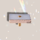 Tay nắm tủ HEALING CRYSTAL AGATE RECTANGLE ASHPINK | Đồng, Đá mã não tự nhiên