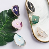 Tay nắm tủ HEALING CRYSTAL AGATE | Đồng, Đá mã não tự nhiên