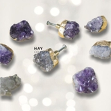 Tay nắm tủ HEALING CRYSTAL AMETHYST PURPLE｜Đồng, Đá thạch anh tự nhiên