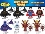 Lego Minifigures Marvel DC Nhân Vật Batman Ironman MK50 MK85 Superman Robin Godspeed Kopf KF6115