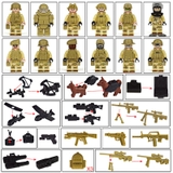 COMBO 12 Minifigures Linh Đặc Nhiệm Full Giáp Màu Vàng Cát Kèm Trang Bị Vũ Khí Hiện Đại