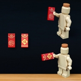 COMBO 2 Phụ Kiện Trơn Kích Thước 1x2 Được In Hình Phong Bao Lì Xi May Mắn NO.1099 - Phụ Kiện Đồ Chơi Lắp Ráp MOC