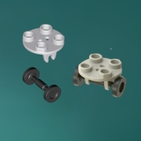 COMBO 2 Bộ Bánh Xe Kèm Đế Trục 2x2 NO.1632 - Phụ Kiện Đồ Chơi Lắp Ráp Tương Thích Part 2496 2655