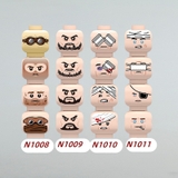 COMBO 4 Khuôn Mặt Đầu Cho Nhân Vật Mini N1008 N1009 N1010 N1011 - Phụ Kiện Đồ Chơi Lắp Ráp MOC Cho Lính