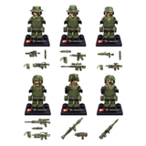 COMBO 6 Lính Đặc Nhiệm Camo Màu Xanh Lá KF1058 - Lắp Ráp Army