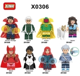 Minifigures Các Mẫu Nhân Vật Siêu Anh Hùng Marvel DC MCU Comic Visio Quicksilver Spectrum Speed Wiccan X0306