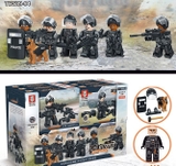 COMBO 6 Lính Đặc Nhiêm Swat Biệt Đội Báo Đen TBS 89-94 - Đồ Chơi Lắp Ráp Minifigures Nhân Vật