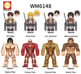 Minifigures Đại Chiến Titan Khổng Lồ Attack on Titan WM6148 Levi Mikasa Shingeki no Kyojin Eren Yeager Đồ Chơi Lắp Ráp