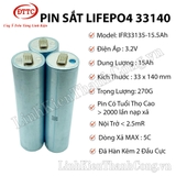 Pin Sắt LiFePO4 33140 3.2V 15Ah Xả 5C Đã Hàn Kẽm (Tặng kèm Khung)