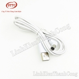 Cáp Chuyển USB Ra 5V Jack DC 5.5*2.1mm Màu Trắng 1.45 Mét