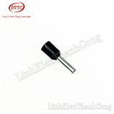 Đầu Cos Kim Tròn Bấm Dây Đơn E2508 Đen (100 Chiếc)
