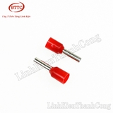 Đầu Cos Kim Tròn Bấm Dây Đơn E2508 Đỏ (100 Chiếc)