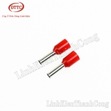 Đầu Cos Kim Tròn Bấm Dây Đơn E2508 Đỏ (100 Chiếc)