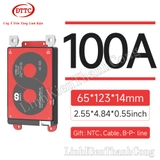 Mạch Bảo Vệ BMS DALY 12V 3S 3.7V 100A Mẫu K + NTC + 2 Dây Nguồn 7AWG