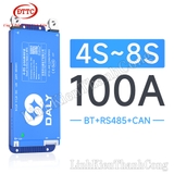 Mạch Bảo Vệ BMS DALY Thông Minh 12-24V 4S-8S 3.2V 100A, Có Cân Bằng Chủ Động 1A + NTC + Dây Nguồn 7AWG