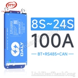 Mạch Bảo Vệ BMS DALY Thông Minh 24-72V 8S-24S 3.2V 100A, Có Cân Bằng Chủ Động 1A + NTC + Dây Nguồn 7AWG