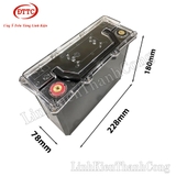 Hộp Nhựa Đóng Pin 12V 45Ah Màu Đen, Nắp Trong, Có Quai Xách, Đồng Hồ LCD