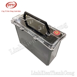 Hộp Nhựa Đóng Pin 12V 45Ah Màu Đen, Nắp Trong, Có Quai Xách, Đồng Hồ LCD