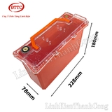 Hộp Nhựa Đóng Pin 12V 45Ah Màu Cam, Nắp Trong, Có Quai Xách, Đồng Hồ LCD