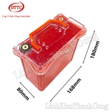 vHộp Nhựa Đóng Pin 12V 30Ah Màu Cam, Nắp Trong, Có Quai Xách, Đồng Hồ LCD