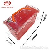 Hộp Nhựa Đóng Pin 12V 75Ah Màu Cam, Nắp Trong, Có Quai Xách, Đồng Hồ LCD