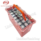 Hộp Nhựa Đóng Pin 12V 75Ah Màu Cam, Nắp Trong, Có Quai Xách, Đồng Hồ LCD