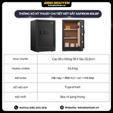 Két sắt Safiron 60LBF mở cửa hiển thị nội thất bọc nỉ cao cấp chia tầng linh hoạt