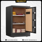 Két sắt Safiron 60LBF mở cửa hiển thị nội thất bọc nỉ cao cấp chia tầng linh hoạt