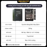 bảng thông số kỹ thuật đầy đủ két sắt Safiron 60LS khóa vân tay điện tử