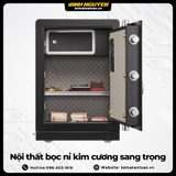 nội thất két sắt Safiron 60LS bọc nỉ kim cương sang trọng 3 ngăn