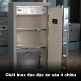 Chốt inox đúc đặc 4 chiều trên cánh cửa két sắt Xiaomi CRMCR 123LB chống cạy phá hiệu quả