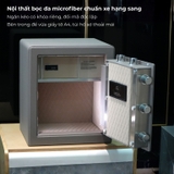 Nội thất két sắt Xiaomi CRMCR 45LB bọc da microfiber cao cấp, khoang rộng để giấy tờ A4, ngăn kéo khóa riêng đổi mã độc lập