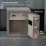 Két sắt Xiaomi CRMCR 45LB thép đúc đặc Q345, chốt thép đặc Ø32mm, cánh cửa dày chống cạy phá hiệu quả