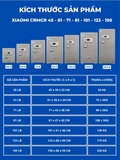 Bảng kích thước két sắt Xiaomi CRMCR các model 45LB 61LB 71LB 81LB 101LB 123LB 150LB chính hãng nhập khẩu