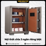 Nội thất két sắt Xiaomi CRMCR 55JB bọc da kim cương chia 3 ngăn rộng rãi