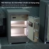 nội thất két sắt Xiaomi CRMCR 61LB bọc da microfiber cao cấp, để vừa giấy tờ A4 và hồ sơ quan trọng