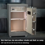 Nội thất két sắt Xiaomi CRMCR 81LB bọc da microfiber cao cấp, để vừa hồ sơ A4 và túi clearbag